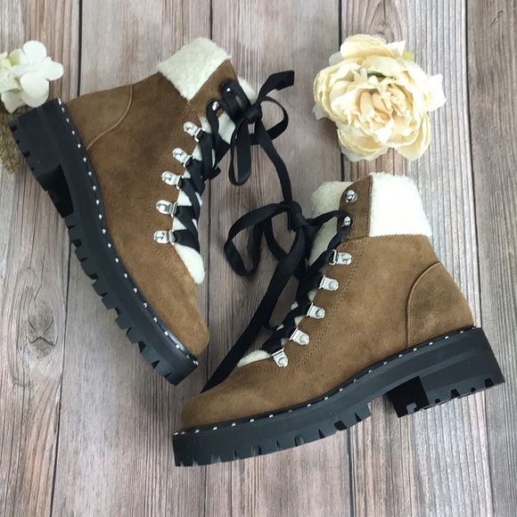 Steve Madden Brown Suede Lace-Up Hiker Booties 6M - Picture 7 of 8
